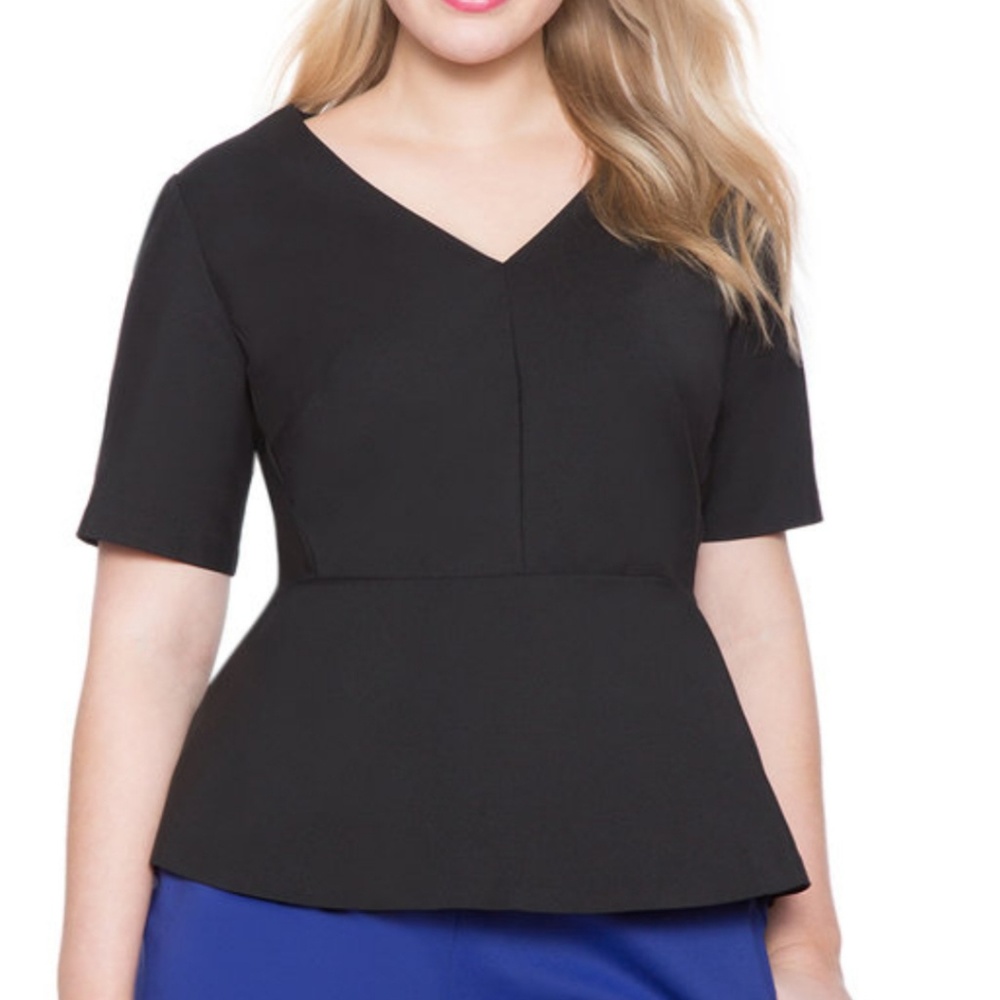 Eloquii Short Sleeve Peplum Top